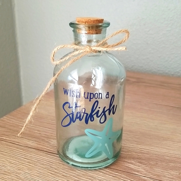 Other - 2 for $20 Beach Themed Clear Glass Bottle